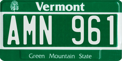 VT license plate AMN961