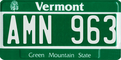 VT license plate AMN963