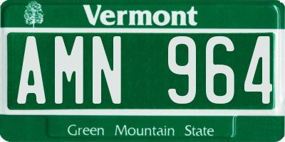 VT license plate AMN964
