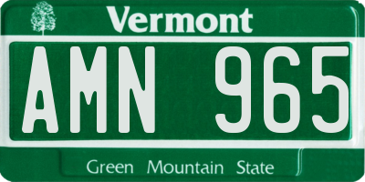 VT license plate AMN965