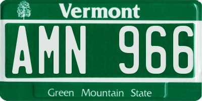 VT license plate AMN966