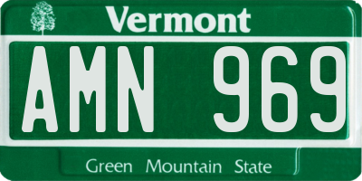 VT license plate AMN969