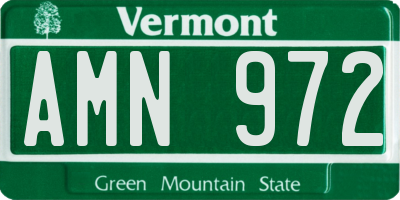 VT license plate AMN972