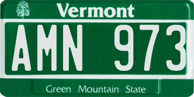 VT license plate AMN973
