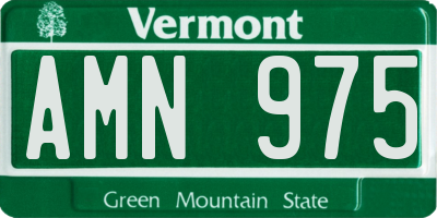 VT license plate AMN975