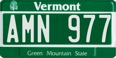 VT license plate AMN977