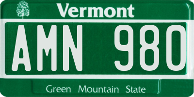 VT license plate AMN980