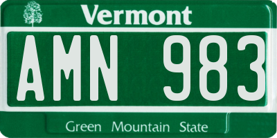 VT license plate AMN983