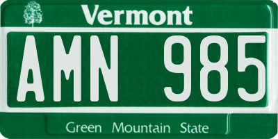 VT license plate AMN985