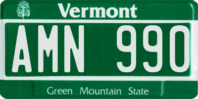 VT license plate AMN990