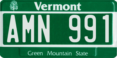 VT license plate AMN991