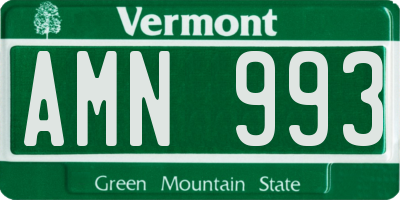 VT license plate AMN993