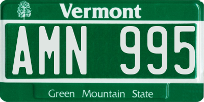 VT license plate AMN995