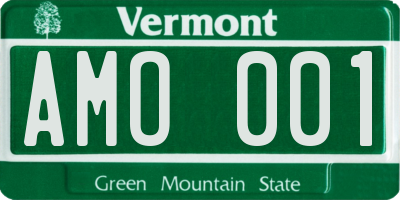 VT license plate AMO001