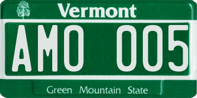 VT license plate AMO005
