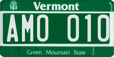 VT license plate AMO010