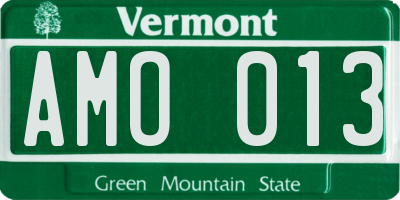 VT license plate AMO013