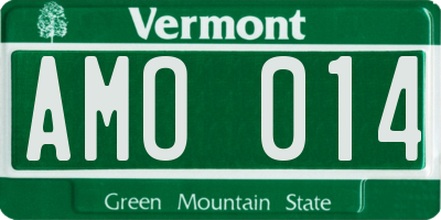 VT license plate AMO014