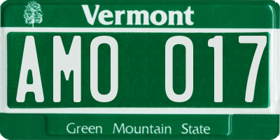 VT license plate AMO017