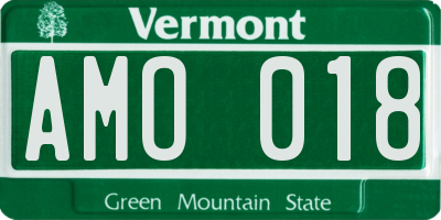 VT license plate AMO018