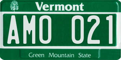 VT license plate AMO021