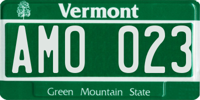 VT license plate AMO023