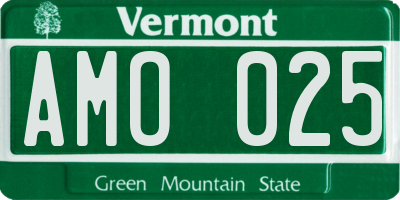 VT license plate AMO025