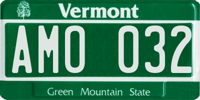 VT license plate AMO032