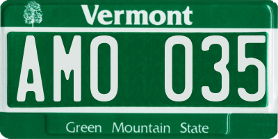 VT license plate AMO035