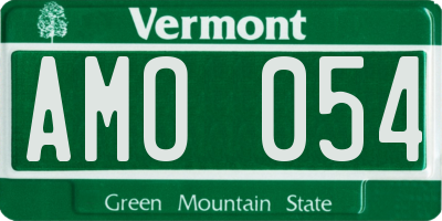 VT license plate AMO054