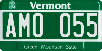 VT license plate AMO055