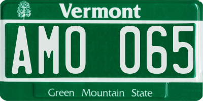 VT license plate AMO065