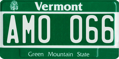 VT license plate AMO066