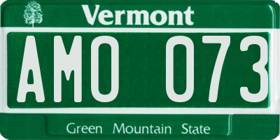 VT license plate AMO073