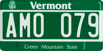 VT license plate AMO079