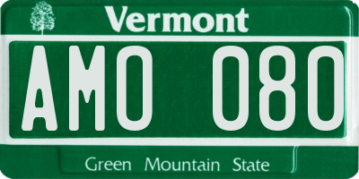 VT license plate AMO080