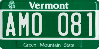 VT license plate AMO081