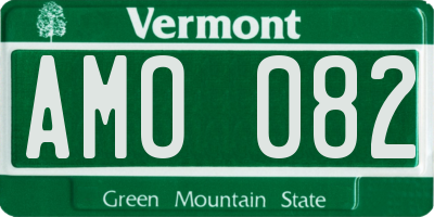 VT license plate AMO082