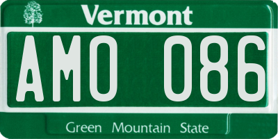 VT license plate AMO086
