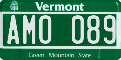 VT license plate AMO089