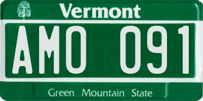 VT license plate AMO091