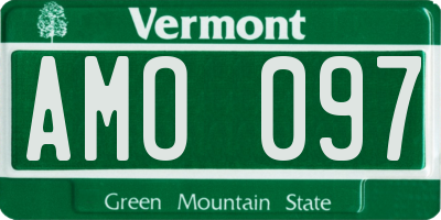 VT license plate AMO097