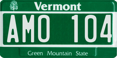 VT license plate AMO104