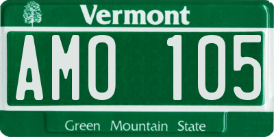 VT license plate AMO105