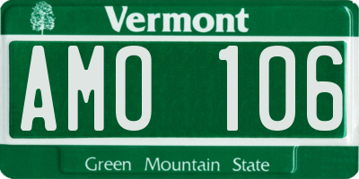 VT license plate AMO106