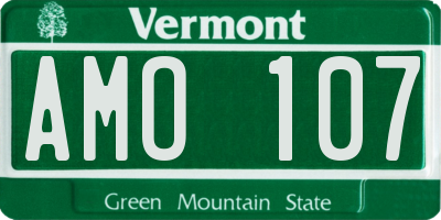 VT license plate AMO107