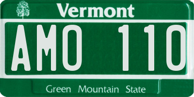 VT license plate AMO110