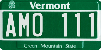 VT license plate AMO111