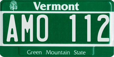 VT license plate AMO112