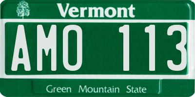 VT license plate AMO113